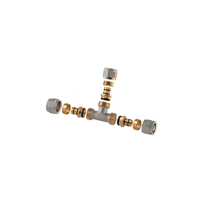 foto del prodotto raccordo a tee 2 pz assemblato a stringere p multistrato 1 2 - 16 2,00 tdmb
