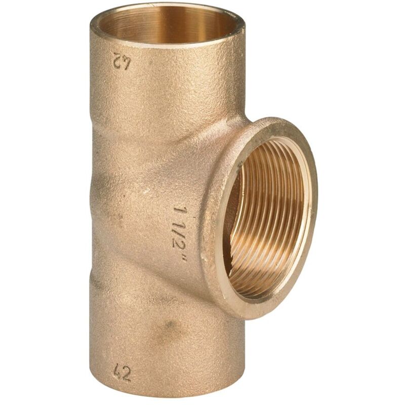 foto del prodotto raccordo a tee f 14 1 2 14 bronzo, estremit a saldare femmina, filettatura rp 475772
