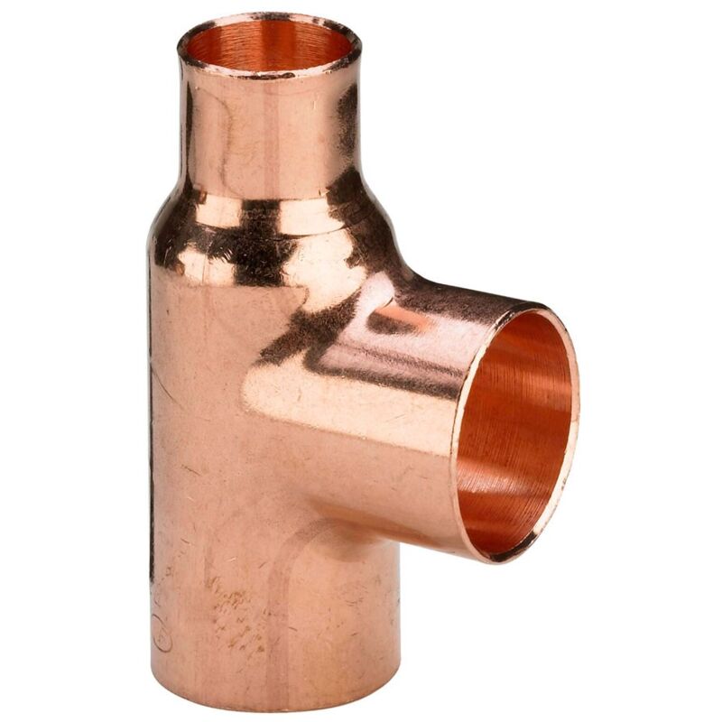foto del prodotto raccordo a tee f 28x22x18 rame, estremità a saldare femmina 122119