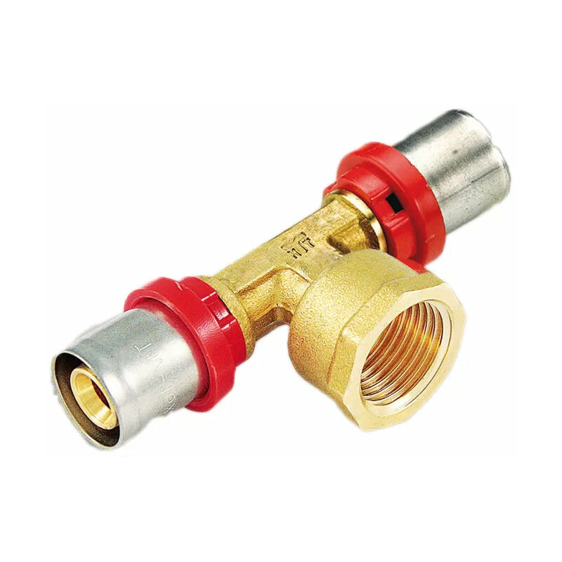 foto del prodotto raccordo a tee femmina centrale 1' 32 multistrato a pressare - tiemme