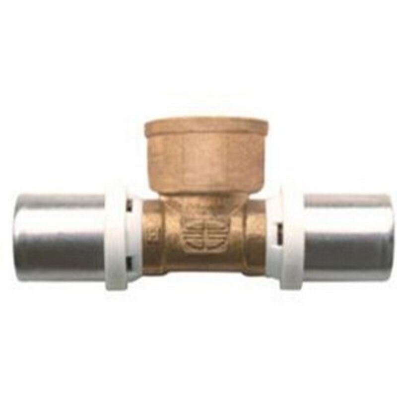 foto del prodotto raccordo a tee femmina ibp a pressare per multistrato 1/2x16 -conf