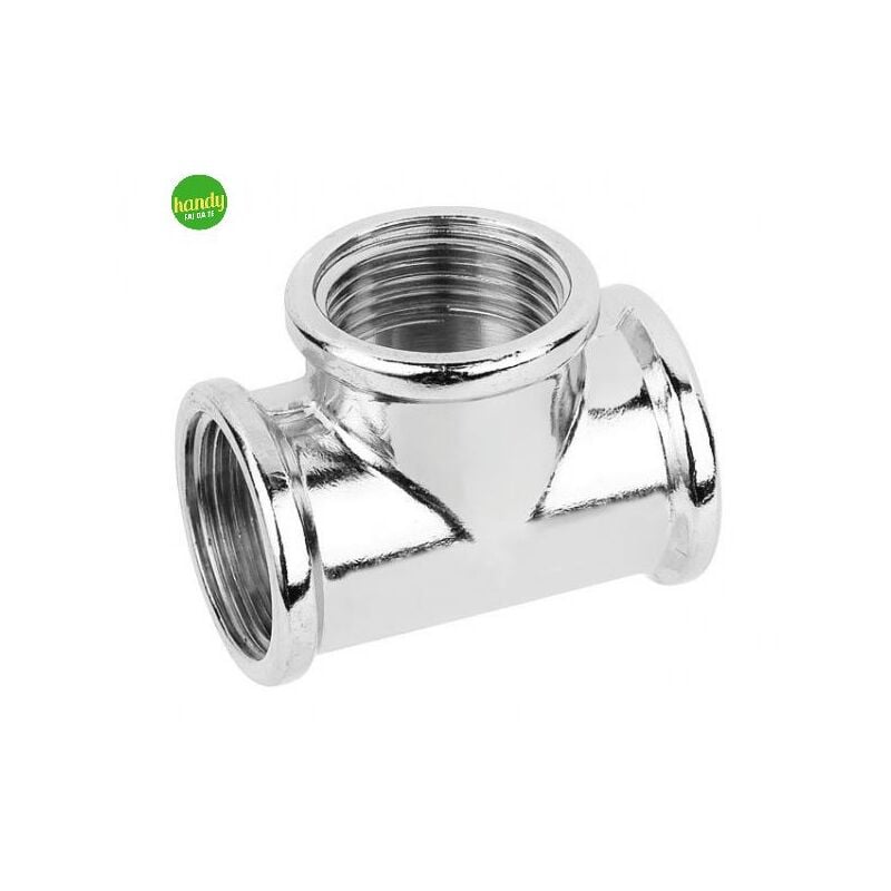 foto del prodotto raccordo a tee in ottone cromato tiemme femmina 3 x 1 2