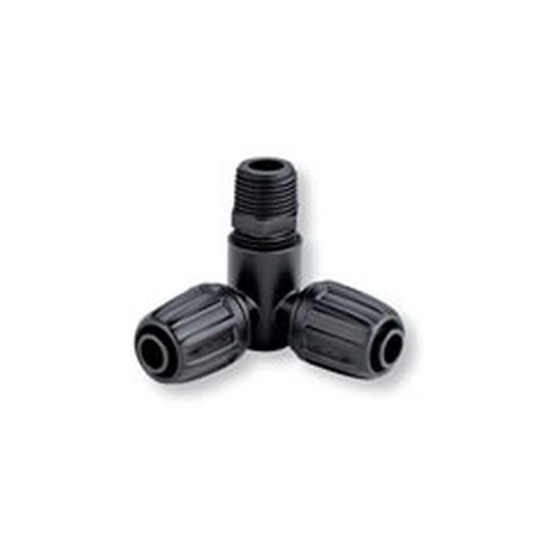 foto del prodotto raccordo ad angolo per tubo 16 mm fil. m. 1 2 bl. claber
