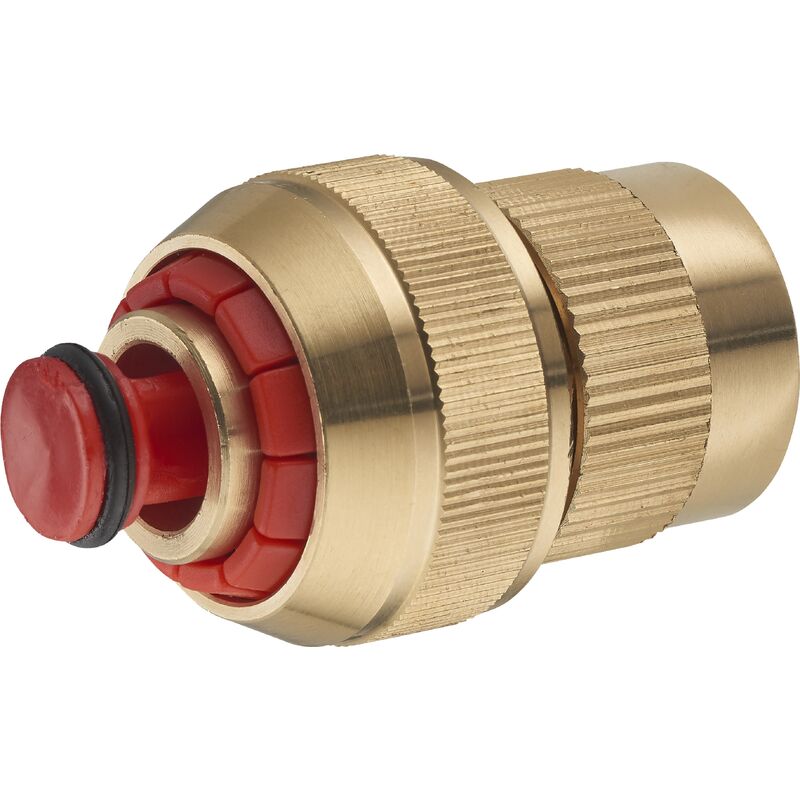 foto del prodotto raccordo automatico in ottone con aquastop, diametro 19 mm aroz