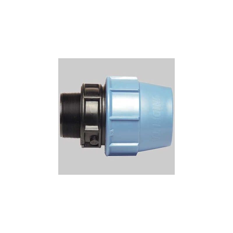 foto del prodotto raccordo con filetto maschio in polipropilene a compressione per irrigazione pn 16 bar 20 x 1 2 