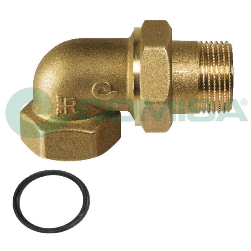 foto del prodotto raccordo curvo 3 pezzi ottone giallo mf 3 4 tubo acqua giunzione bocchettone