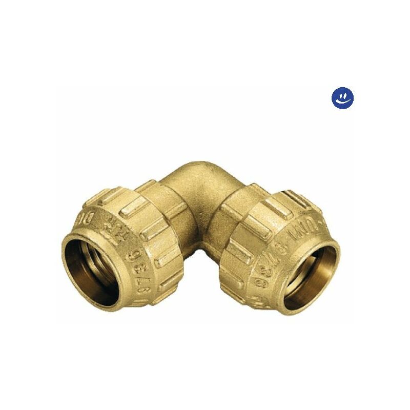 foto del prodotto raccordo curvo doppio in ottone per tubo polietilene serie cobraring 3460cr 20 tiemme