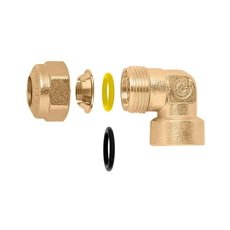 foto del prodotto raccordo curvo femmina. attacco g 1 2 iso 228-1 f ingresso - 12 uscita - per tubi in rame ricotto, rame crudo, ottone, acciaio dolce e acciaio