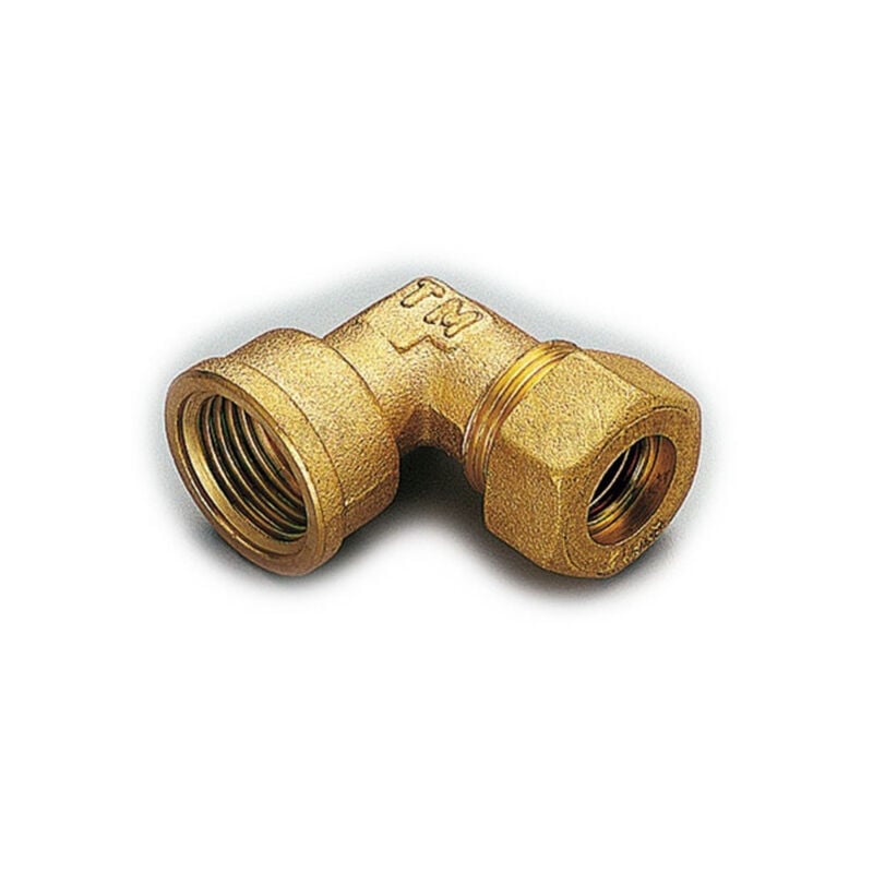 foto del prodotto raccordo curvo femmina con tenuta o-ring per tubo rame modello 1300 3 4 18 tiemme