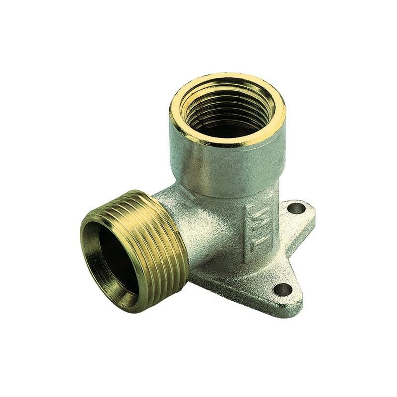 foto del prodotto raccordo curvo femmina flangiato in ottone giallo modello waterblock-gn 1 2' tiemme raccorderie spa