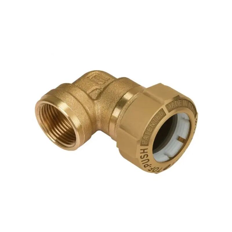 foto del prodotto raccordo curvo femmina in ottone per tubo in polietilene serie tof-push 25x3 4' effebi