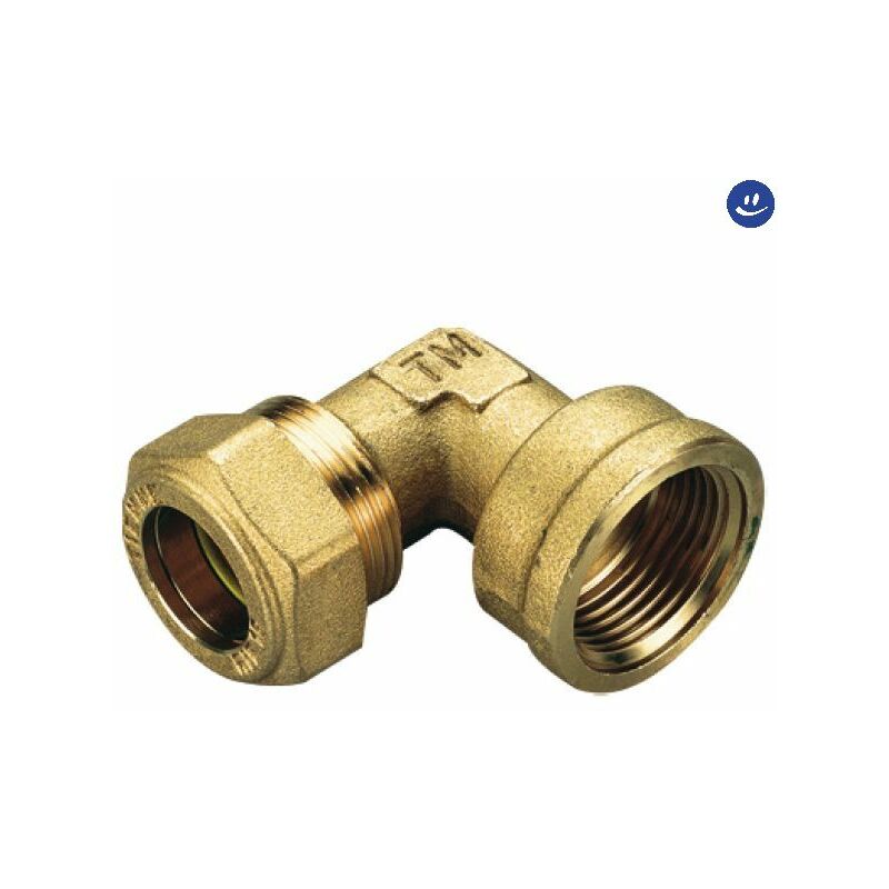 foto del prodotto raccordo curvo femmina per gas con tenuta o ring per tubo rame modello 1350 3 4 18 tiemme