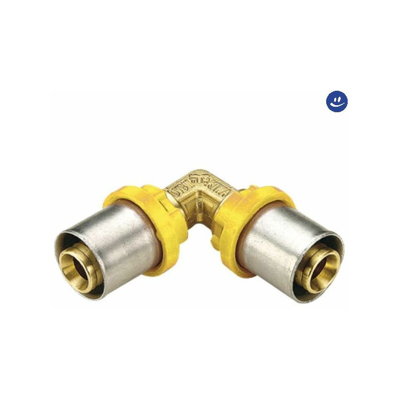 foto del prodotto raccordo curvo intermedio per tubo multistrato a pressare per gas modello al cobrapex 16 tiemme
