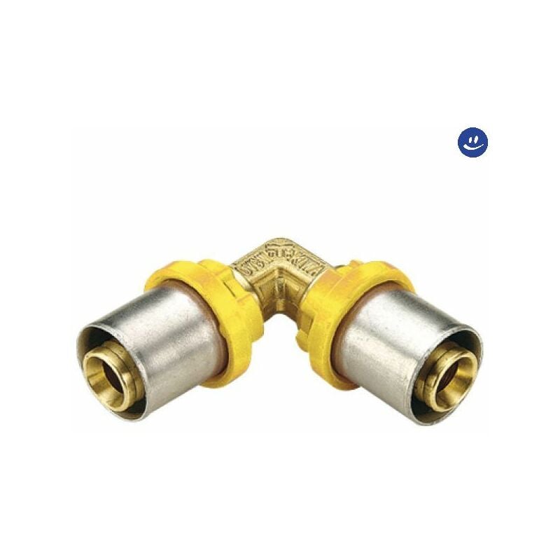 foto del prodotto raccordo curvo intermedio per tubo multistrato a pressare per gas modello al cobrapex 26 tiemme