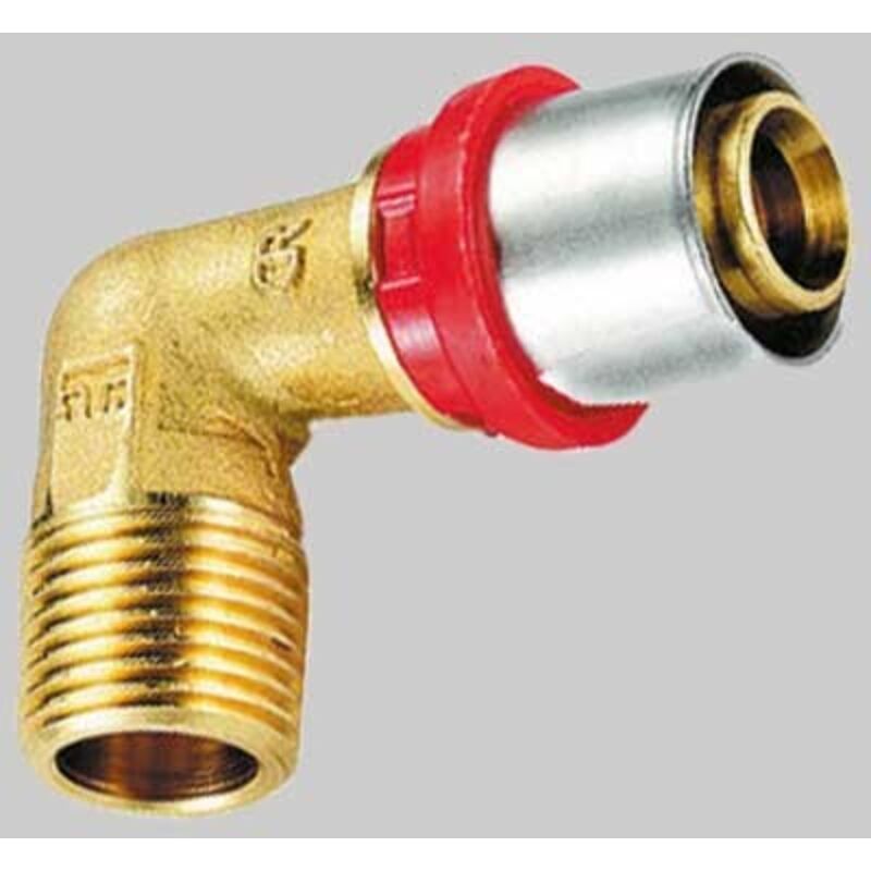 foto del prodotto raccordo curvo maschio a pressare per tubo multistrato modello cobrapress 1 2 16x2 tiemme