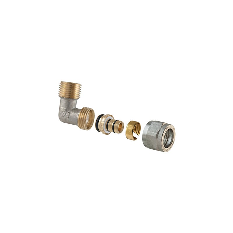 foto del prodotto raccordo curvo maschio a stringere per multistrato 2 pz assemblato 1 2 x 1 2 16tdmb