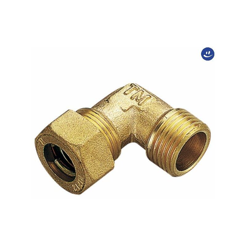 foto del prodotto raccordo curvo maschio con tenuta o ring per tubo rame modello 1300 1 2 14 tiemme