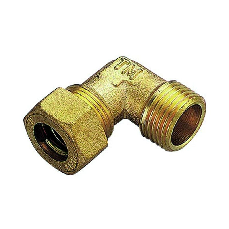 foto del prodotto raccordo curvo maschio con tenuta o ring per tubo rame modello 1300 3 4 18 tiemme raccorderie spa