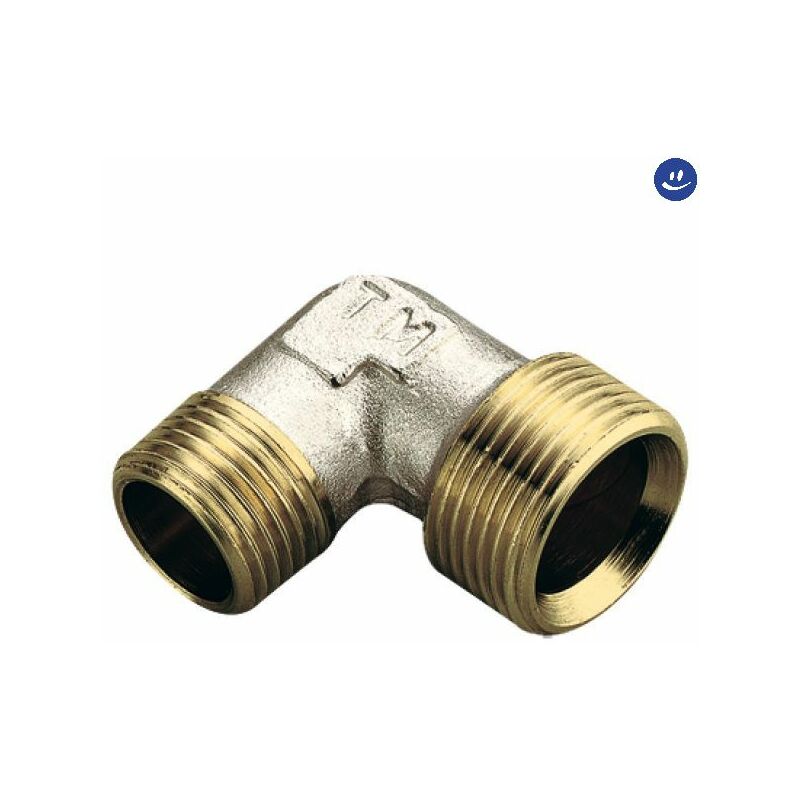 foto del prodotto raccordo curvo maschio in ottone giallo modello waterblock gn 1 2 tiemme