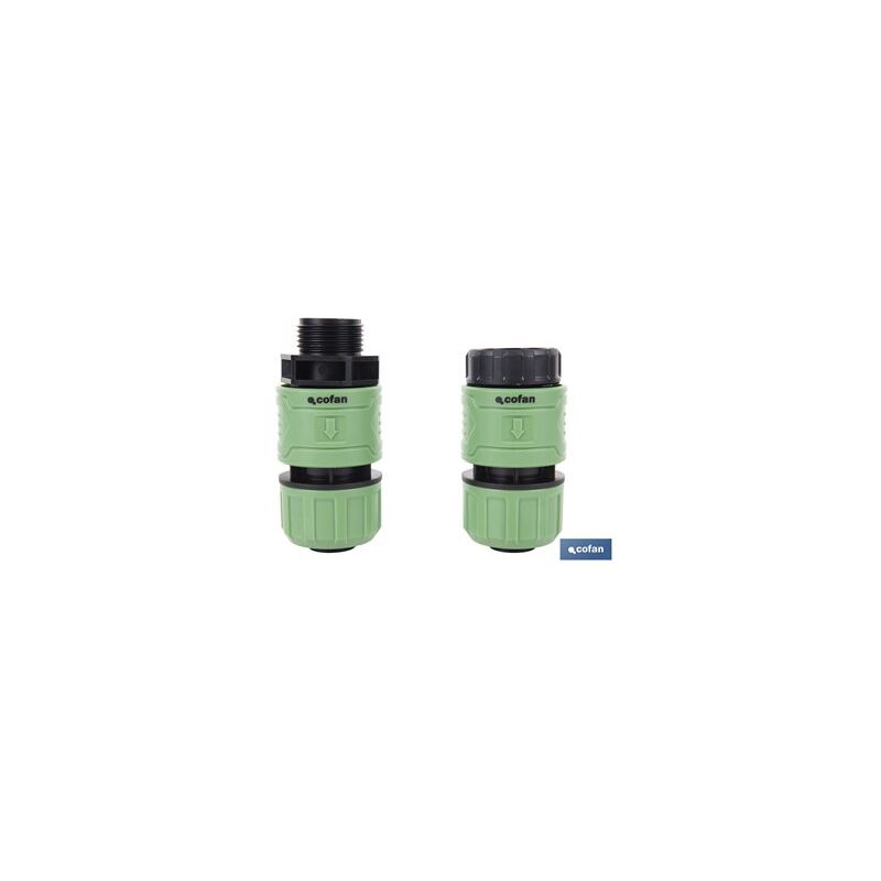 foto del prodotto raccordo di riparazione resistente ai raggi uv e agli urti per tubi da giardino 25mm in abs