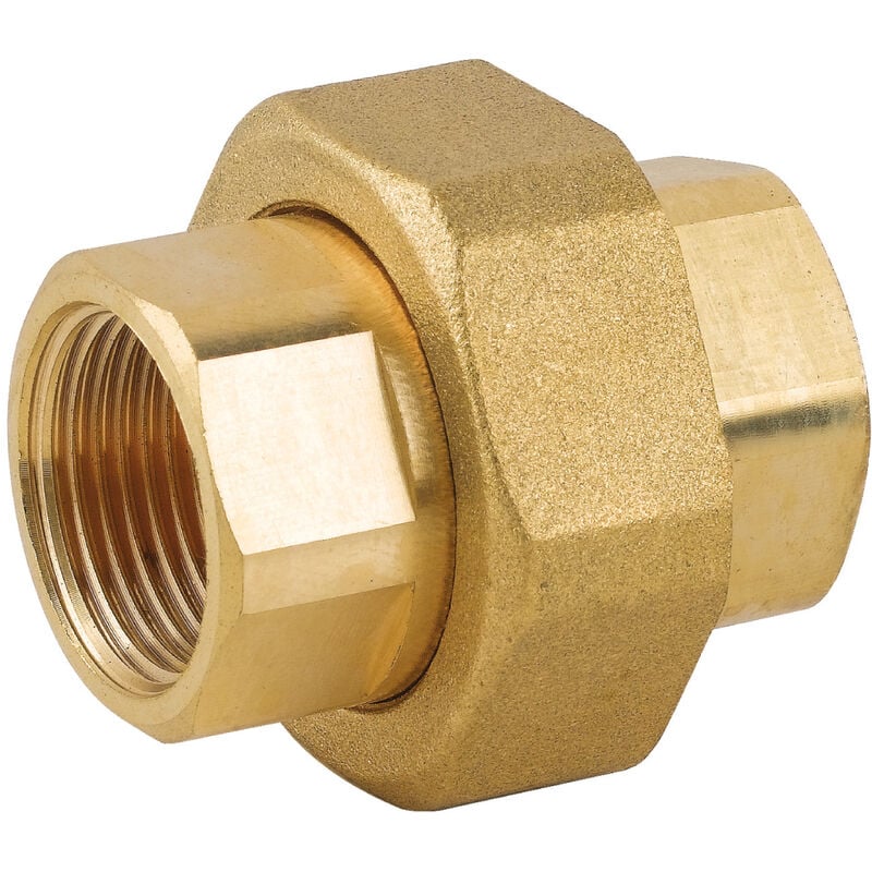 foto del prodotto raccordo diritto 3 pezzi femmina femmina in ottone giallo serie 7500 1/2 pettinaroli