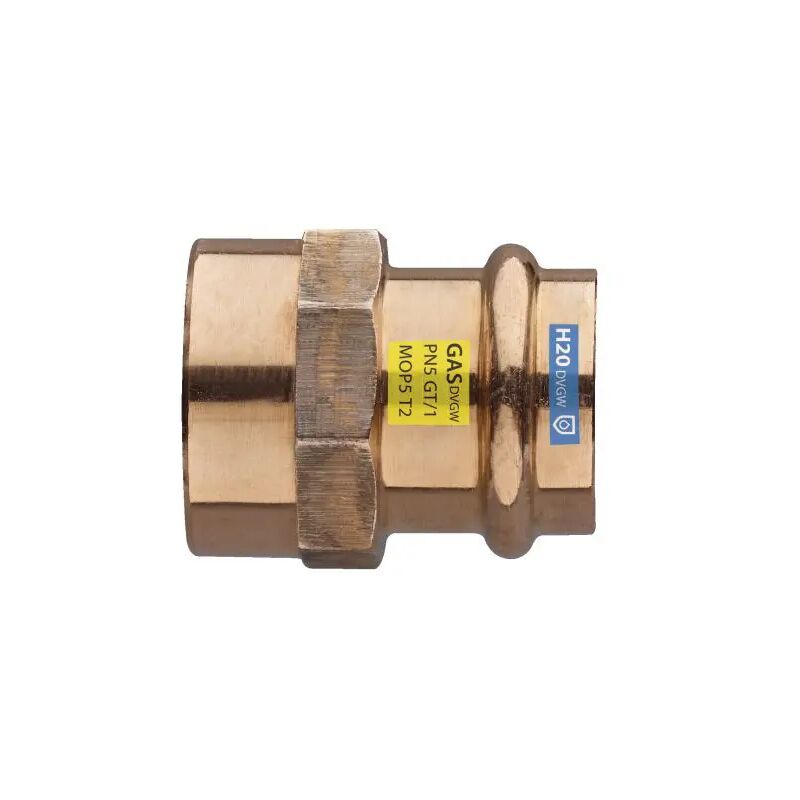 foto del prodotto raccordo diritto a pressare femmina in bronzo serie frabopress kombi rs8270 1 2 18 frabo