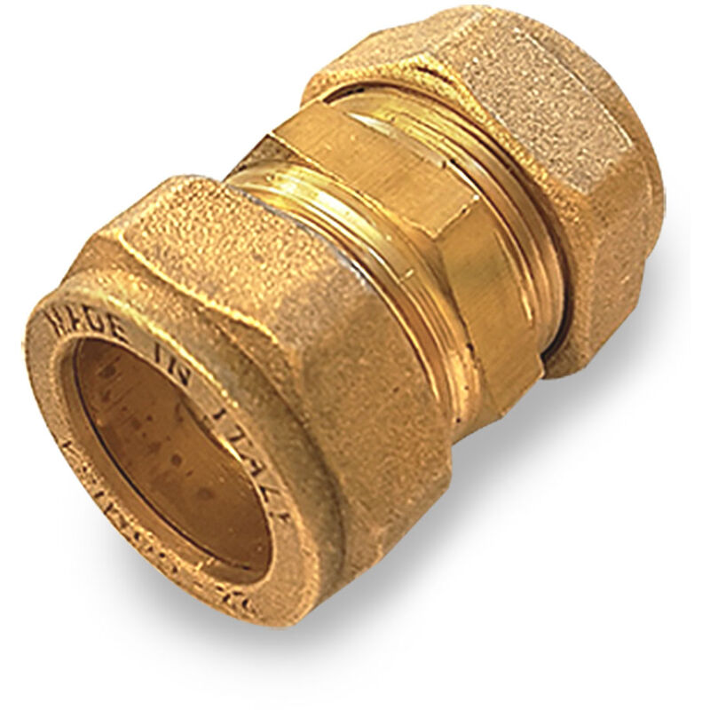 foto del prodotto raccordo diritto doppio a compressione per tubo rame 22 x 22 mm