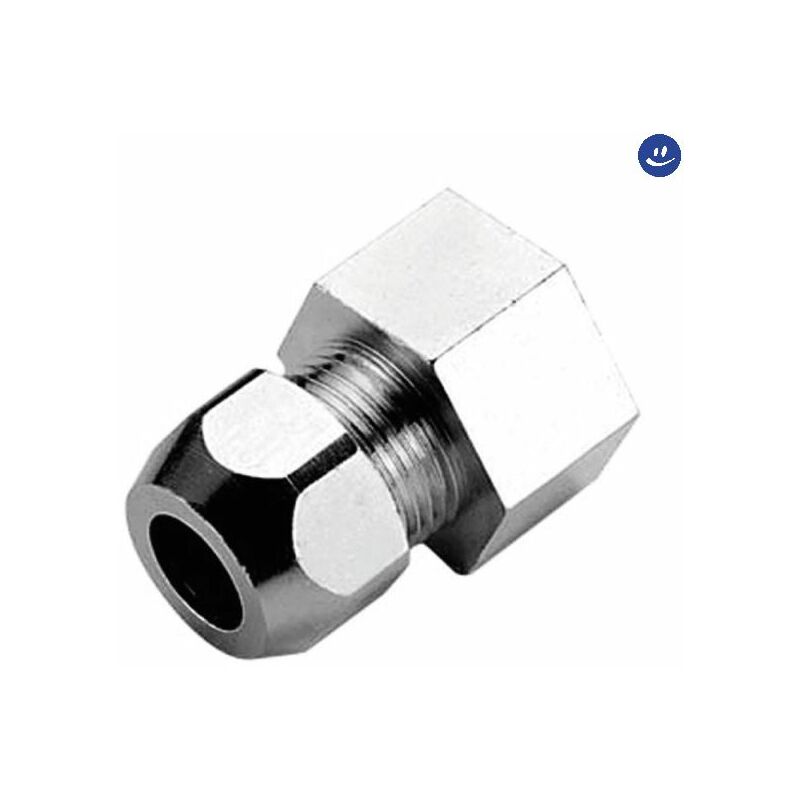 foto del prodotto raccordo diritto femmina a tenuta ptfe per tubo rame cromato serie 6900 1 2x3 8 10 rinaldi e pettinaroli