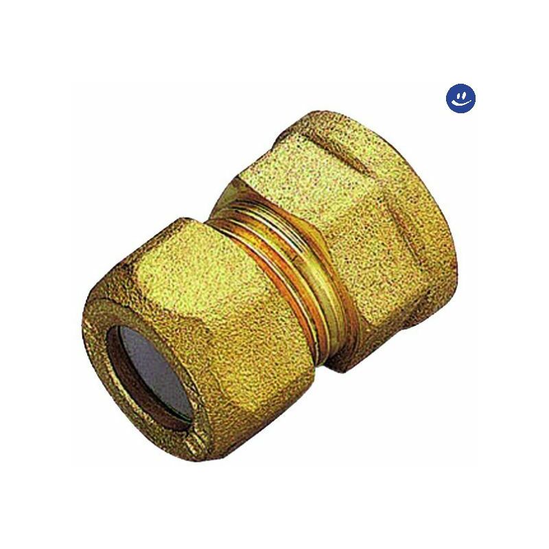 foto del prodotto raccordo diritto femmina con ogiva in ptfe per tubo rame modello 1200 3 8x1 2 14 tiemme