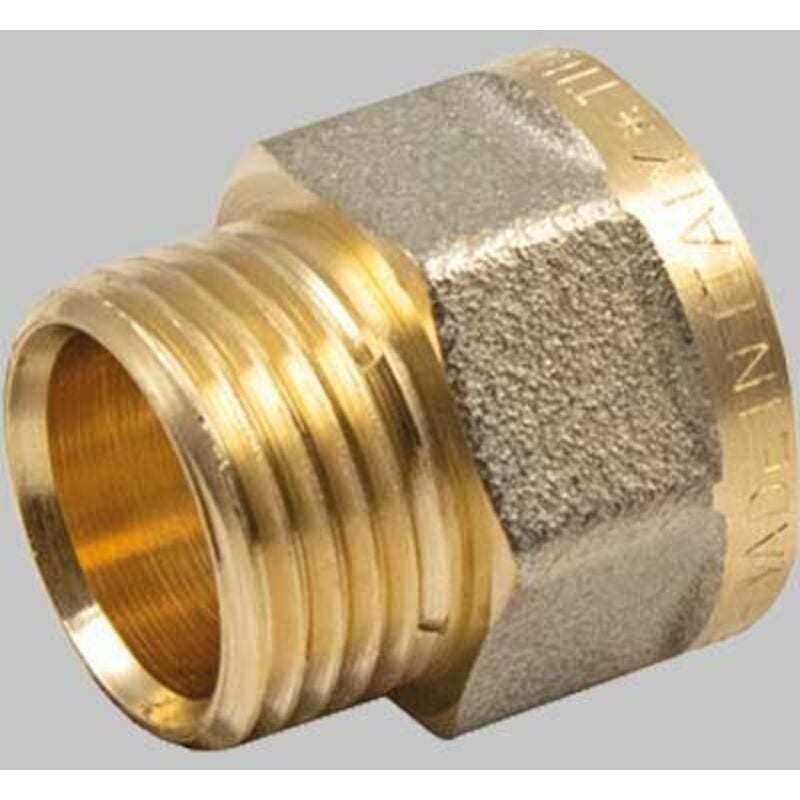 foto del prodotto raccordo diritto femmina in ottone giallo modello waterblock gn 1 2x3 4 18 tiemme