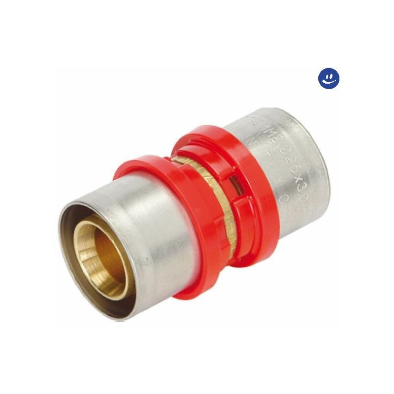 foto del prodotto raccordo diritto intermedio ridotto per tubo multistrato a pressare modello al cobrapex 18x16 tiemme