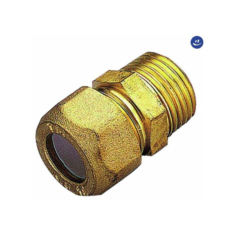 foto del prodotto raccordo diritto maschio con ogiva in ptfe per tubo rame modello 1200 3 8x1 2 10 tiemme
