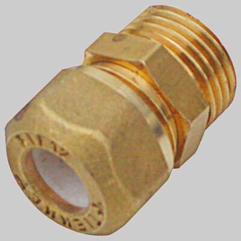 foto del prodotto raccordo diritto maschio con ogiva in ptfe per tubo rame serie 1200 3 4 x1 2 12 tiemme