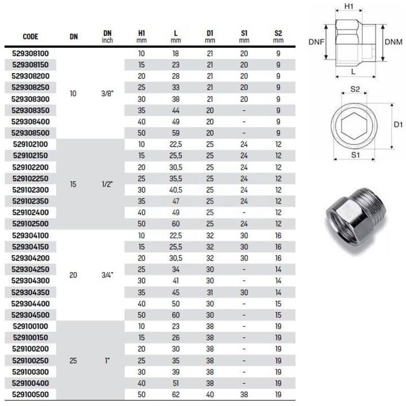 foto del prodotto raccordo diritto maschio/femmina in acciaio zincato 1/2 x 1 cm raccorderie metalliche