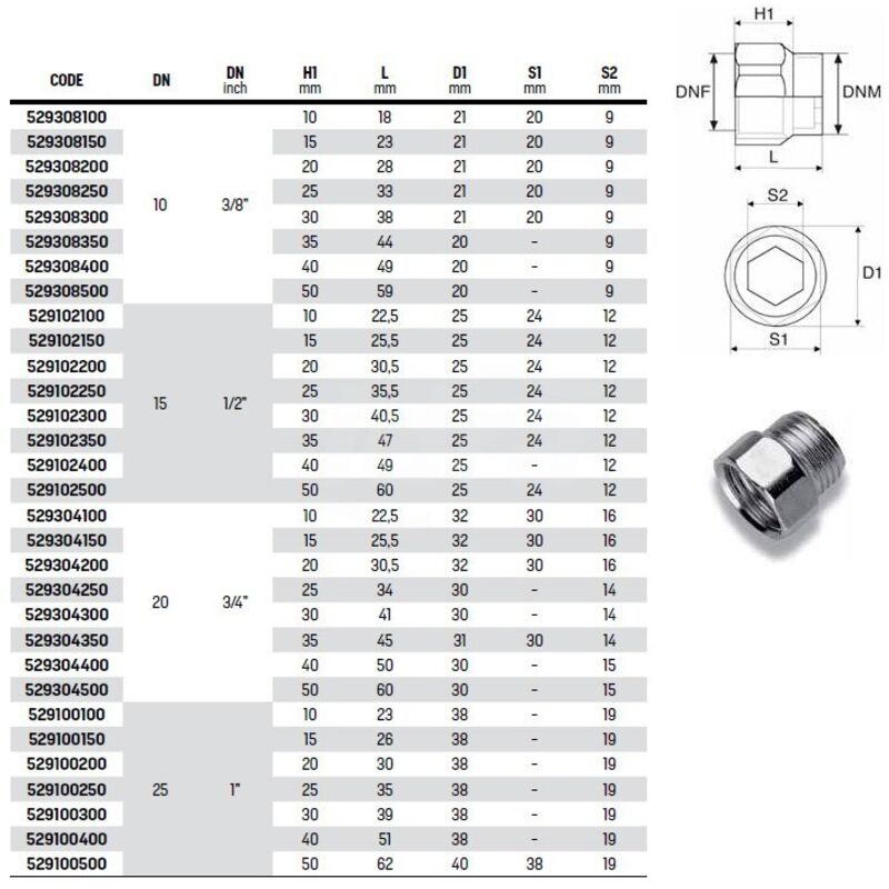 foto del prodotto raccordo diritto maschio/femmina in acciaio zincato 3/8 x 2 cm raccorderie metalliche