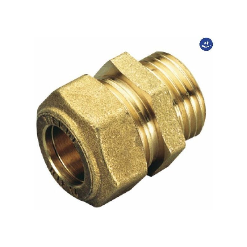 foto del prodotto raccordo diritto maschio per gas con tenuta o ring per tubo rame modello 1350 1 2 14 tiemme
