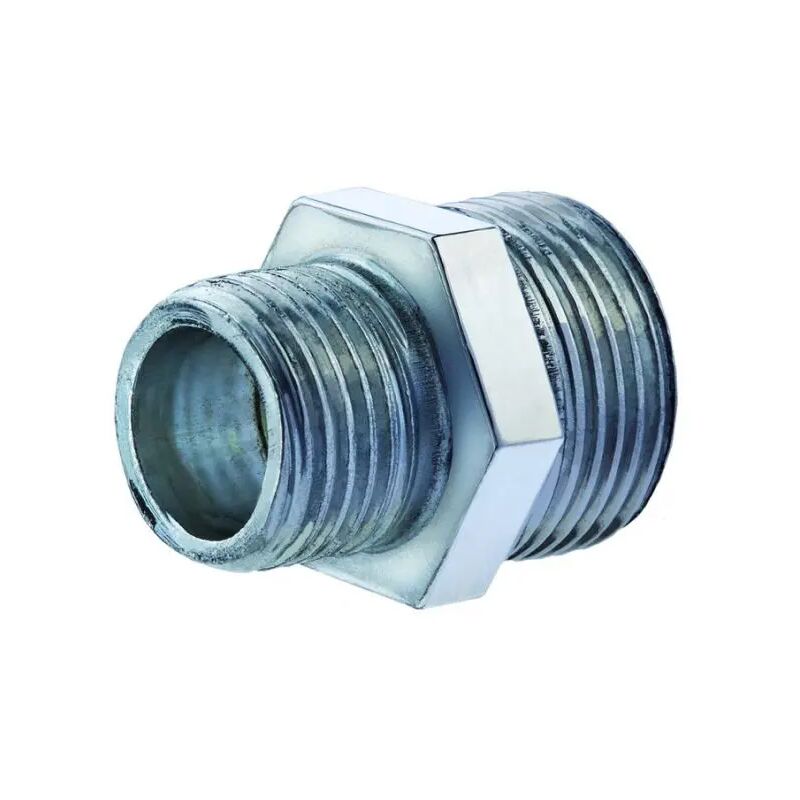 foto del prodotto raccordo diritto ridotto maschio maschio in acciaio zincato 1/2 x3/8 raccorderie metalliche