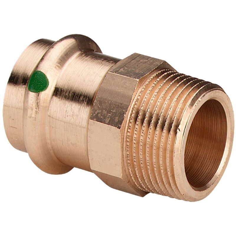 foto del prodotto raccordo dritto in bronzo a crimpare femmina - maschio fisso a vite 33x42 - 35