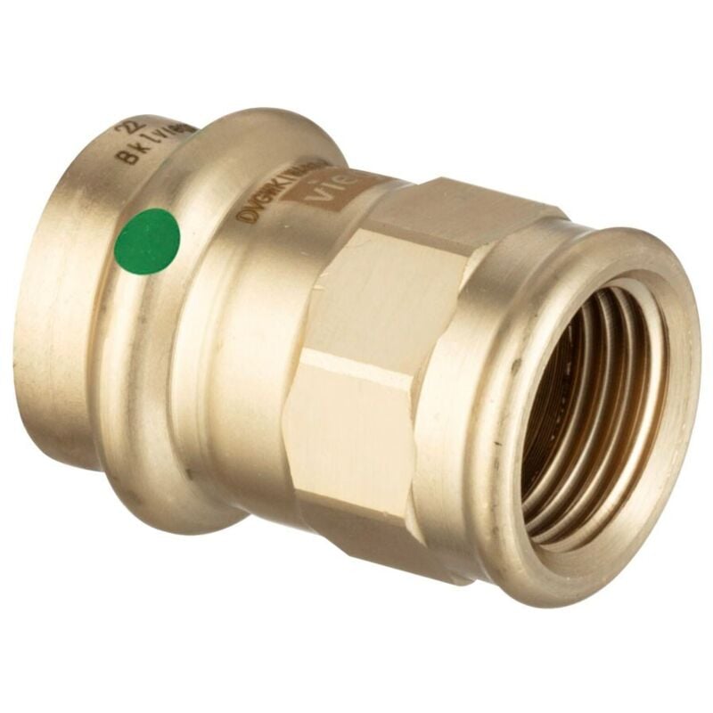 foto del prodotto raccordo dritto in ottone a crimpare femmina - femmina fissa a vite 20x27 - 18