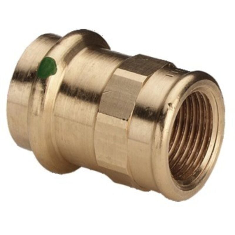 foto del prodotto raccordo dritto in ottone a crimpare femmina - femmina fissa con vite 15x21 - 15