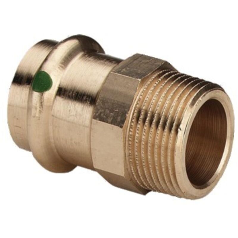 foto del prodotto raccordo dritto in ottone a crimpare femmina - maschio fisso a vite 15x21 - 22