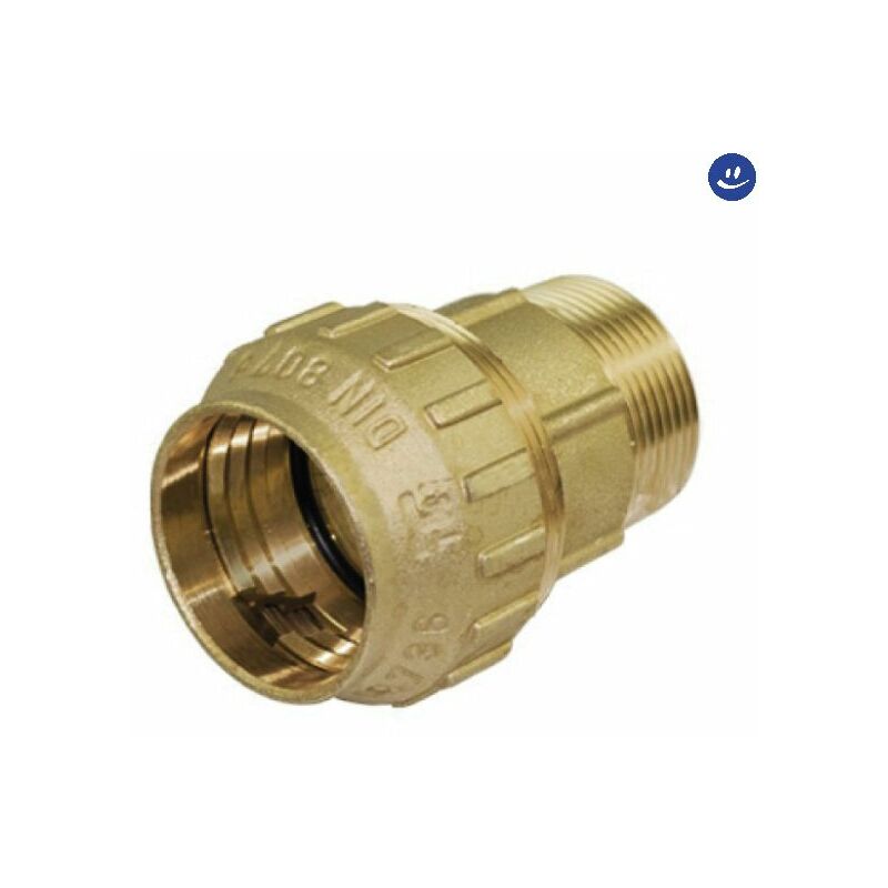 foto del prodotto raccordo dritto maschio in ottone per tubo polietilene serie cobraring 3460cr 63x2 tiemme