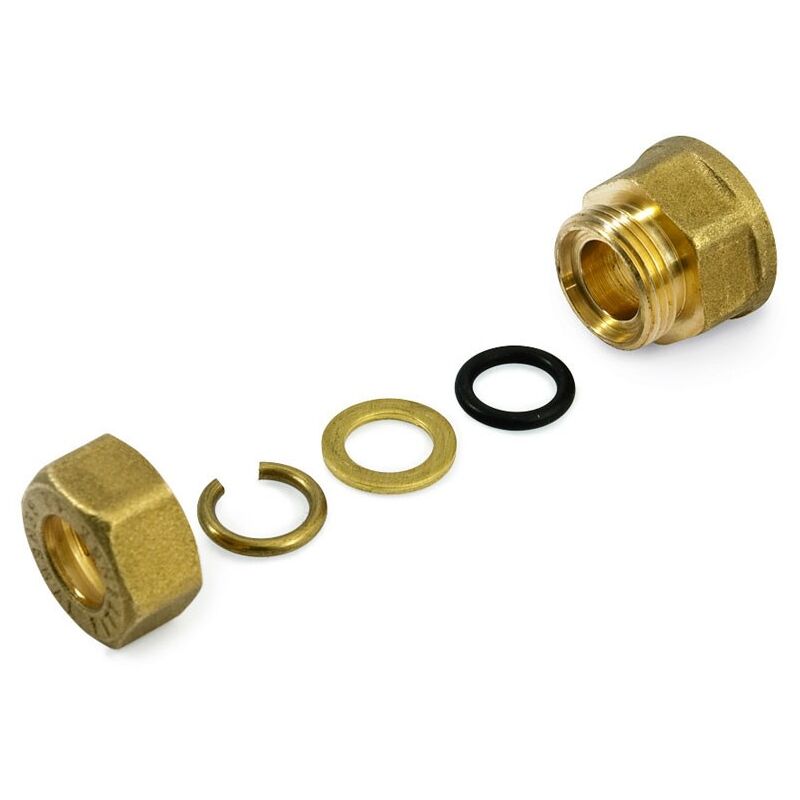 immagine 0 del prodotto raccordo f a compressione 3 8x10 in ottone con anello di serraggio ed o ring di tenuta, per tubo rame 120002h031000a