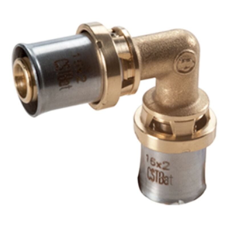 foto del prodotto raccordo giacomini curvo 90 a pressare multipinza 16 x 2 rm122y003