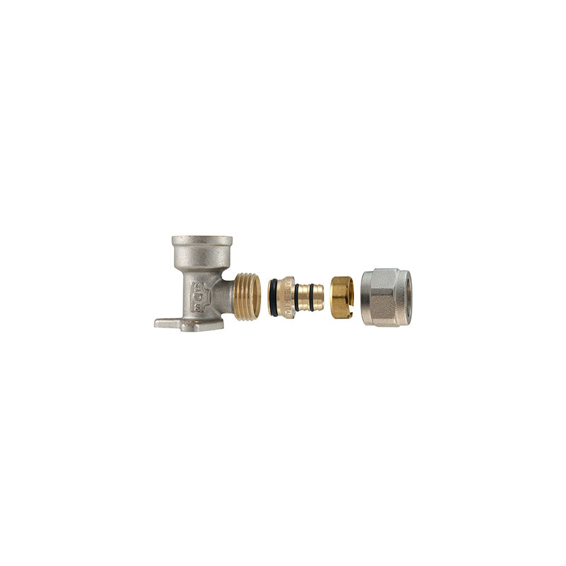 foto del prodotto raccordo gomito femmina a staffa a stringere per multistrato 2pz assem 1 2 x 1 2 16tdmb