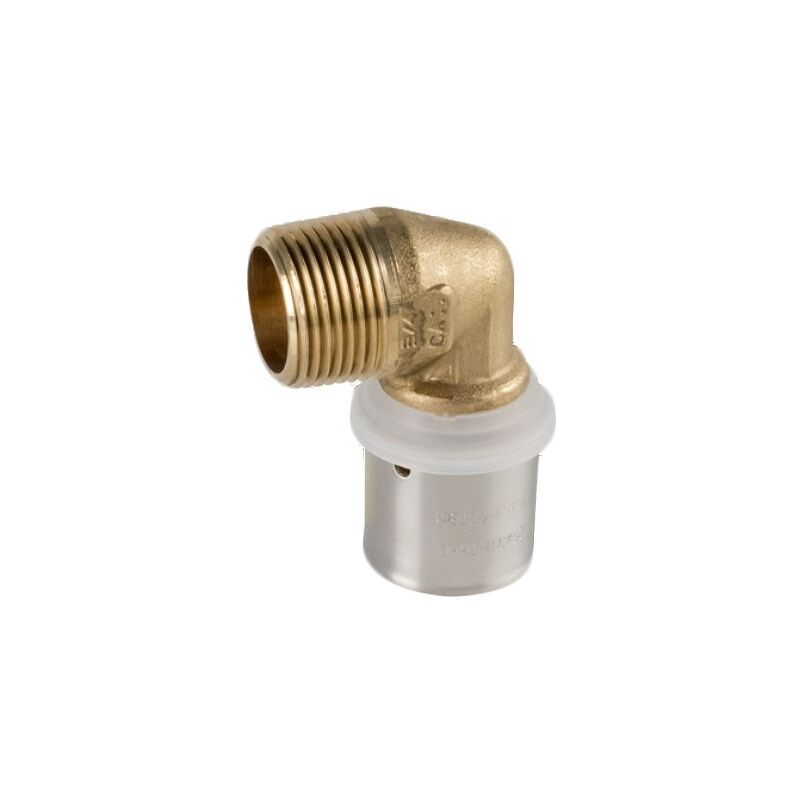 foto del prodotto raccordo gomito maschio 16x2,25 x 1 2 - pexal brass - raccordo a pressare vs0170507