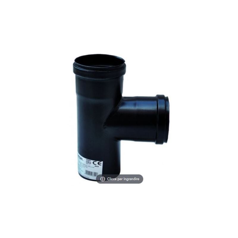 foto del prodotto raccordo in acciaio per stufe pellet nero t 90 diametro 100 sp 1.20mm