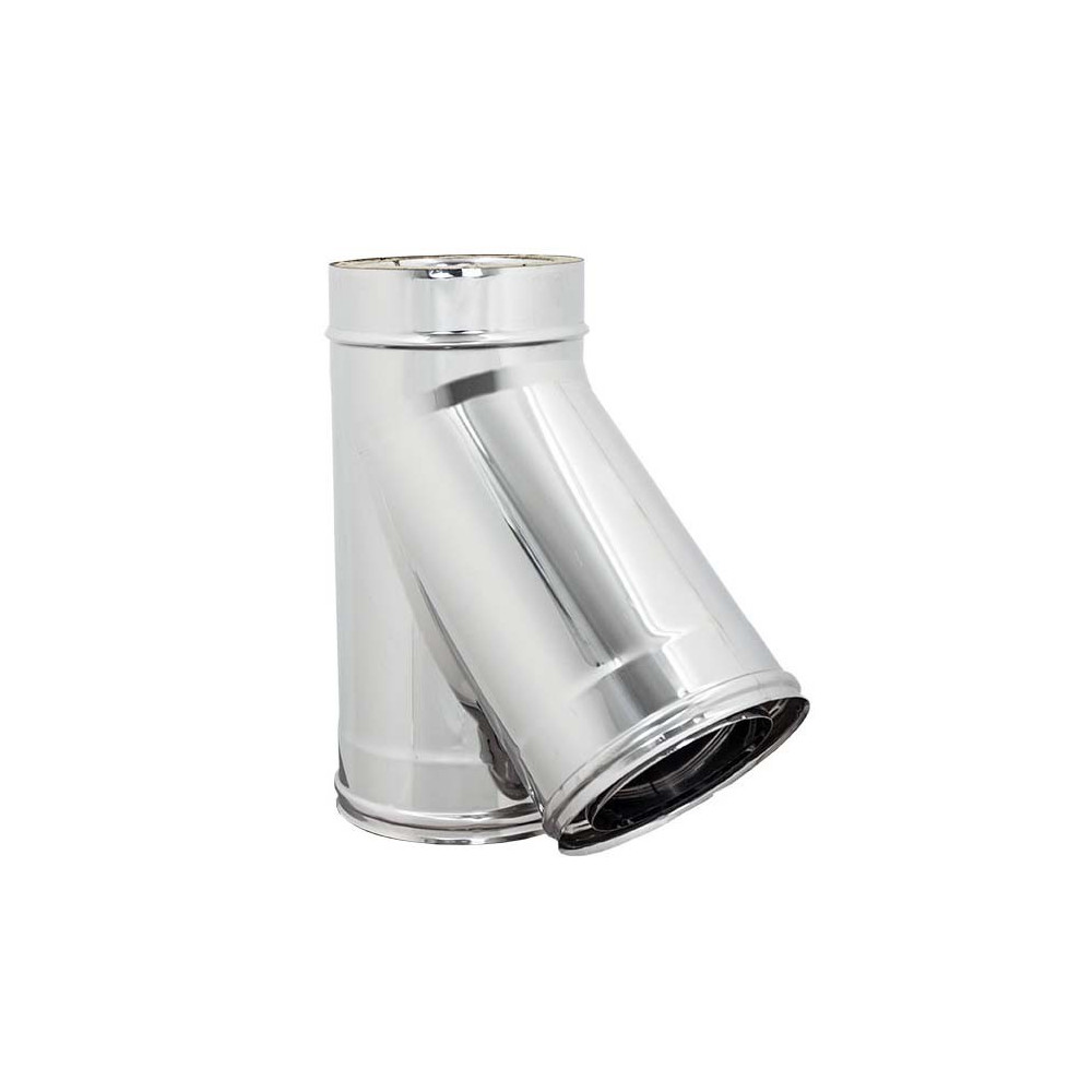 foto del prodotto raccordo inox a y braga a 135 doppia parete di 80 de 130 mm