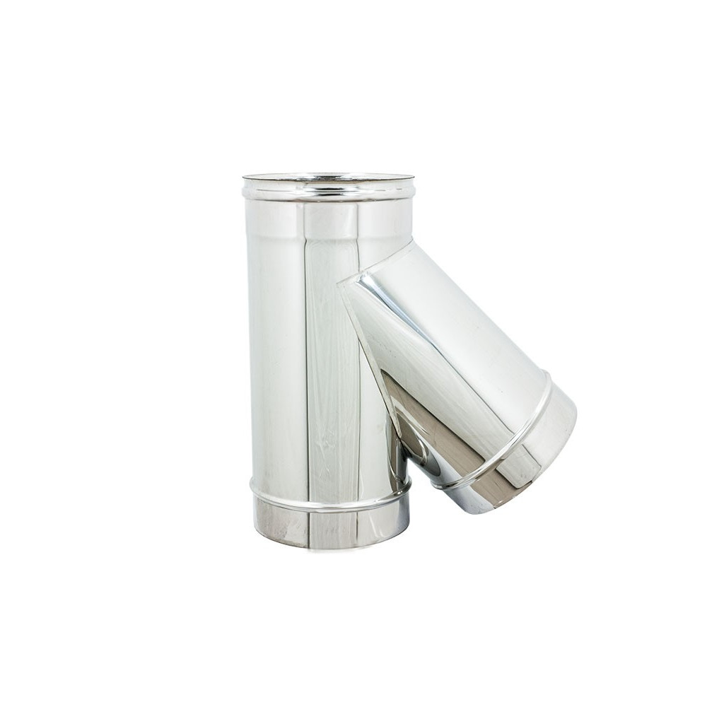 foto del prodotto raccordo inox a y braga a 135 mf da 80mm codino m aisi 304