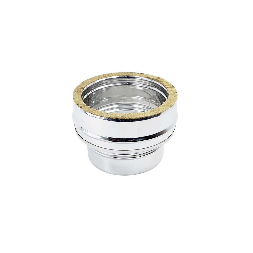 foto del prodotto raccordo inox mono parete m 100mm a doppia parete mf di 100 de 150 mm